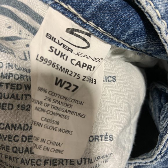 SOLD Silver Jeans Suki Mid Capri Embroidered Stretch - Picture 8 of 8